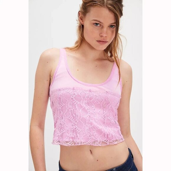 Free People Cosette Corset Tank Blouse Top Floral Lace Buttondown XS New 278925 - Picture 1 of 7